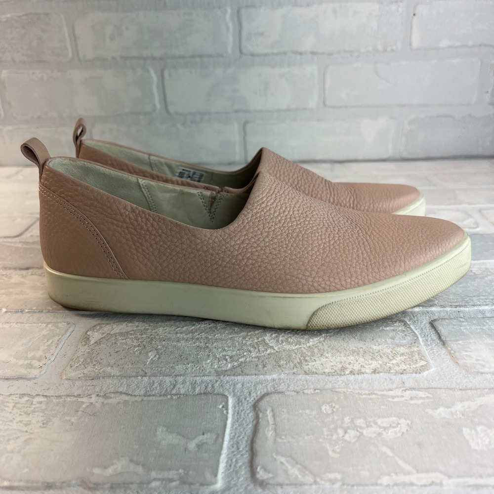 Ecco 39 Gillian Slip On Sneaker Womens 8 Pink Shoes Pebbled Leather‎ Comfort